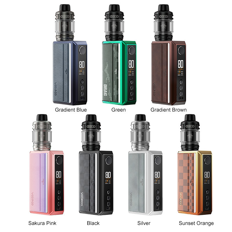 푸푸 드래그 5 팟 모드 키트 177w 18650 배터리 키트 PnP X 코일 5.5ml